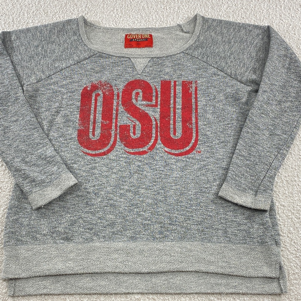 Gray and Red Women's Sweater OSU Ohio State University large